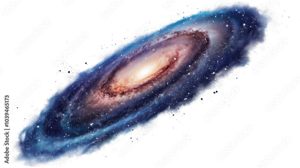 Fototapeta premium A galaxy isolated on transparent white background, clipping path