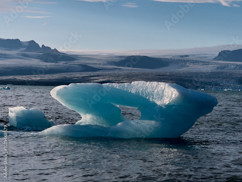 Glacial Iceberg in Jökulsárlón Glacier Lagoon