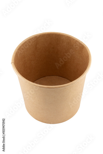 Large brown paper box for takeaway food isolated on white background 