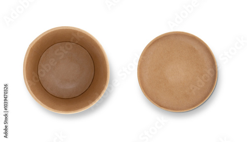 Large brown paper box for takeaway food isolated on white background 