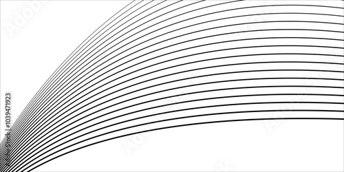 Vector illustration of black line waves on a white background