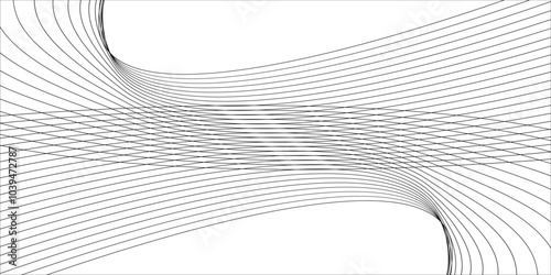 Vector illustration of black line waves on a white background