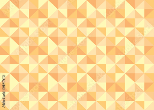 幾何学模様のモザイクイラスト　オレンジ　黄色