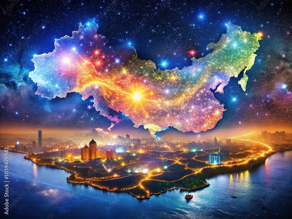 Obraz premium A mesmerizing night sky adorns China, painting a breathtaking canvas.