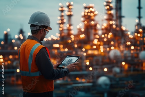 Wallpaper Mural engineer working for oil refinery, oil indusrty , petroleum Torontodigital.ca