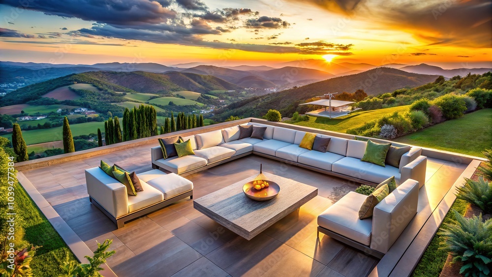 Fototapeta premium Amidst twilight's embrace, a serene sanctuary unfolds, where less is more and nature takes center stage.