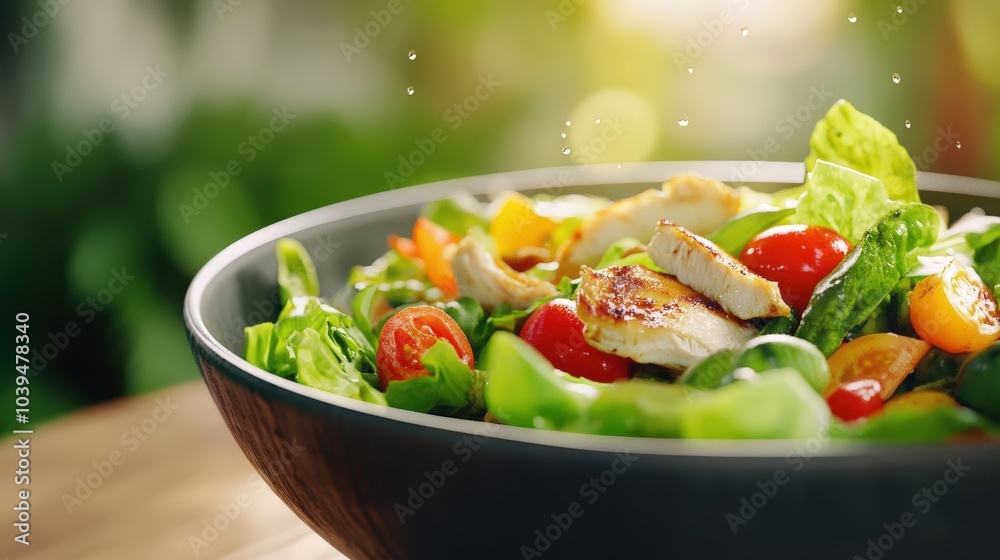 fresh and healthy salad with grilled chicken fresh and healthy salad with grilled chicken