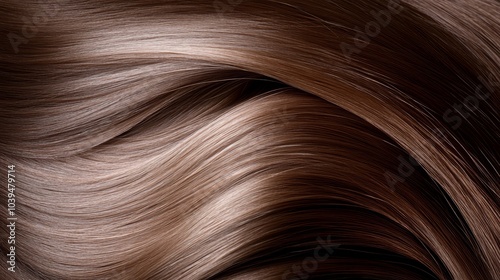  A tight shot of textured brown hair layered with light browns from opposite dye applications