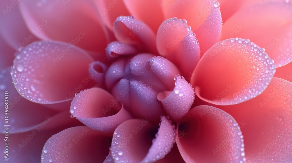 Close-up of a beautiful pink flower with water droplets Close-up of a beautiful pink flower with water droplets