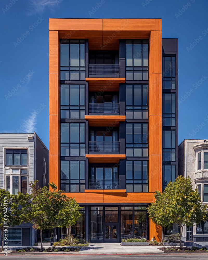 Fototapeta premium Luxury New Construction San Francisco Rowhouse