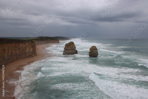 Two of the remaining Twelve Apostles, Great Ocean Road, Victoria, Australia. photo