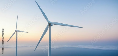 Wallpaper Mural Wind turbines generating renewable energy on a clear sunny day. Torontodigital.ca