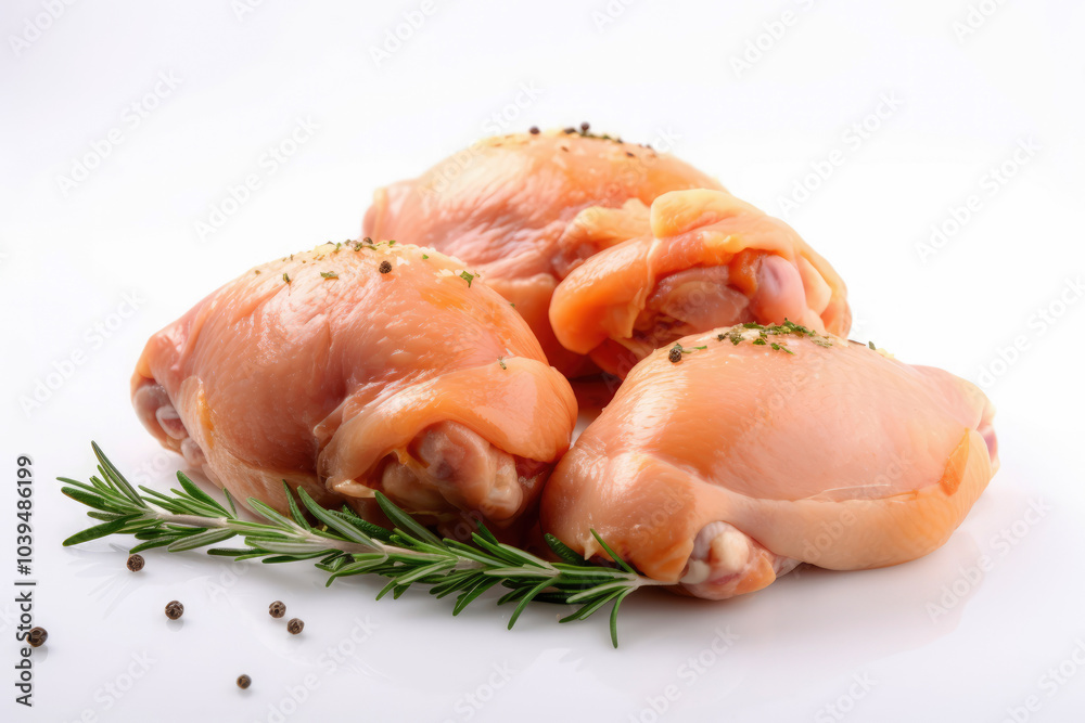 generated illustration of raw chicken meat.Chicken thighs marinated. generated illustration of raw chicken meat.Chicken thighs marinated.
