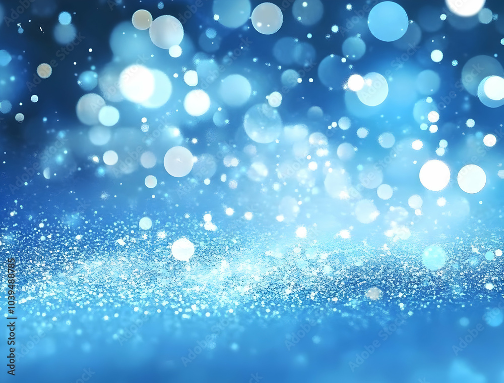 Blue Bokeh Background with Glitter and Shimmering Lights Blue Bokeh Background with Glitter and Shimmering Lights