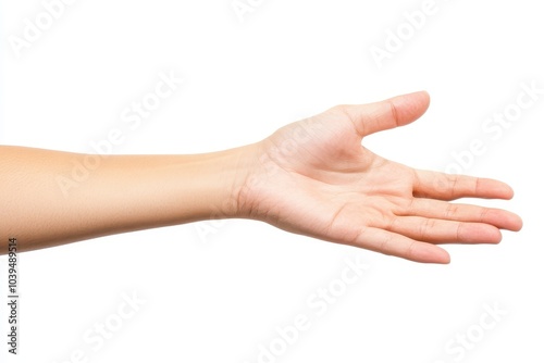 A Human Hand Reaching Out Symbolizing Connection Engagement and Open Communication in a Minimalist Setting