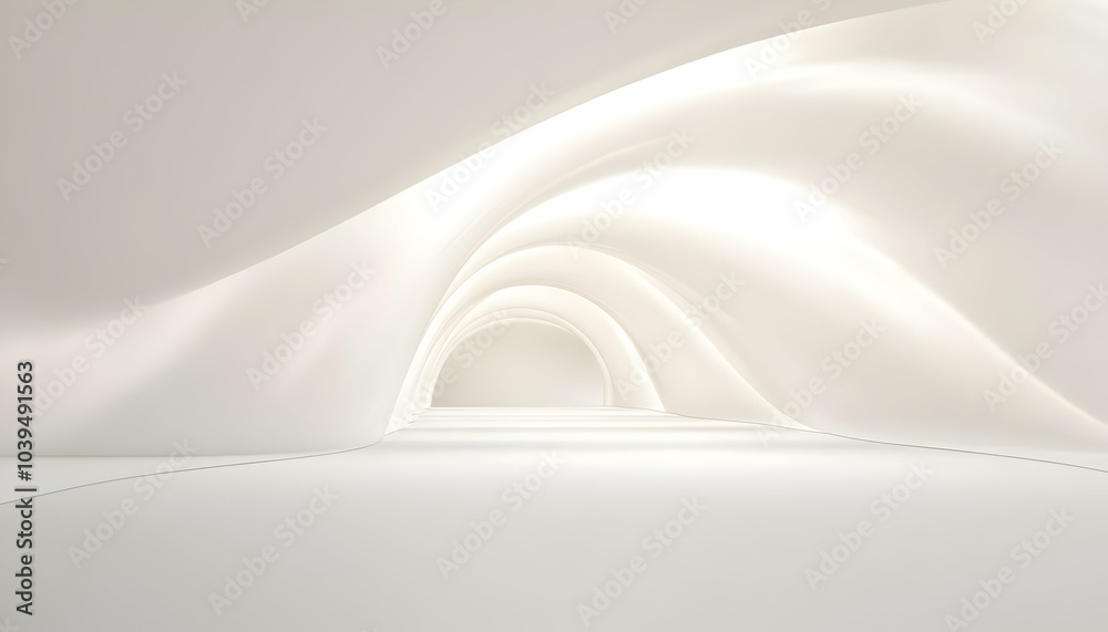 Fototapeta premium Soft White Curves on Minimal Background
