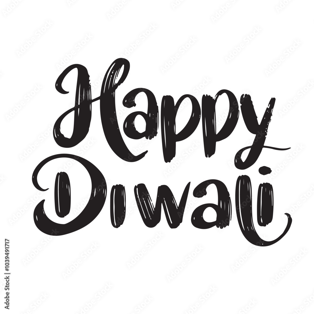 Happy Diwali text lettering. Hand drawn vector art. Happy Diwali text lettering. Hand drawn vector art.