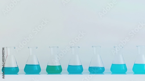 Beakers with Blue Liquid at Different Levels