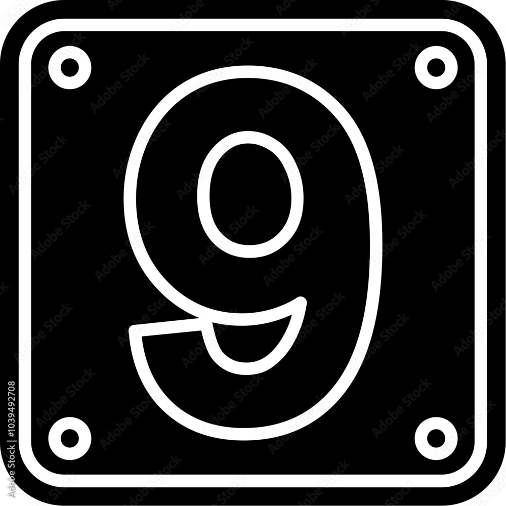 Number 9 Icon Number 9 Icon