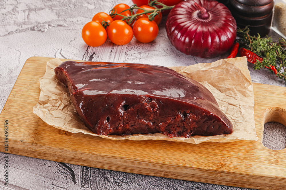 Raw beef liver for cooking Raw beef liver for cooking