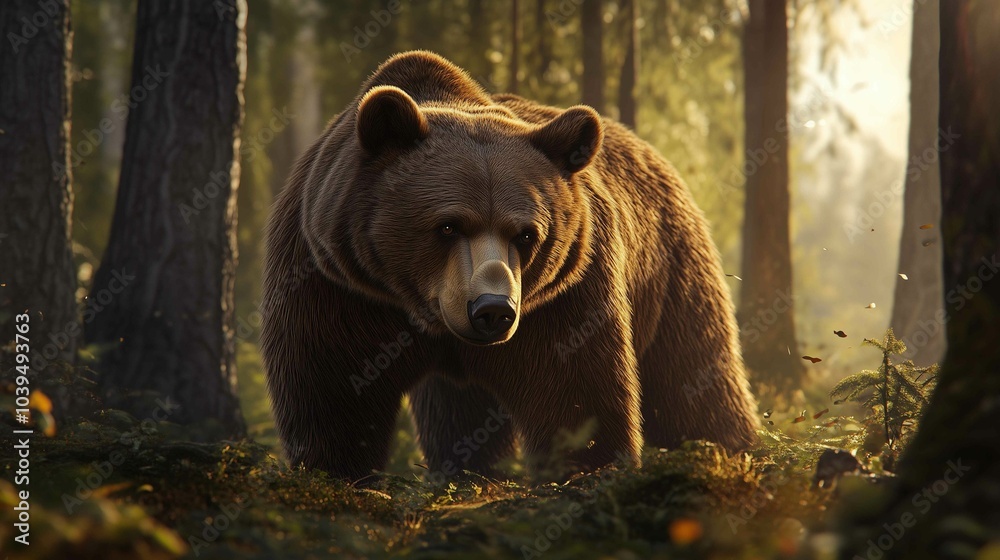 Big brown bear in a forest
Big brown bear in a forest