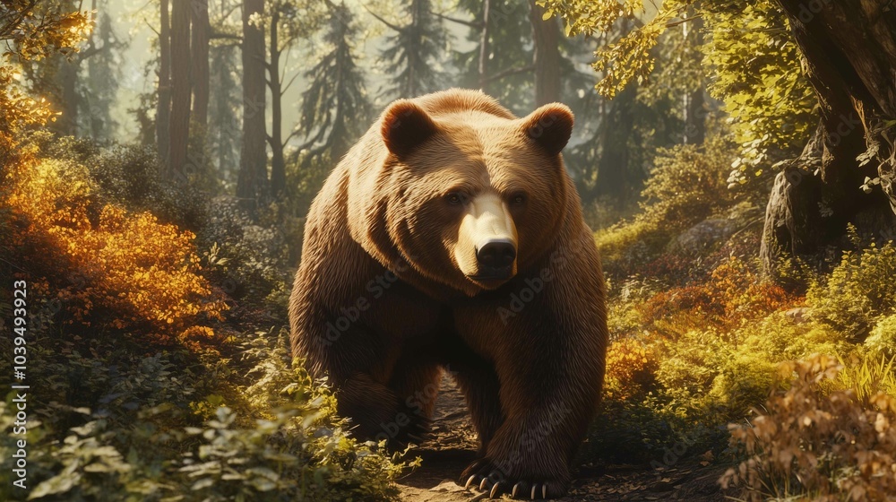 Big brown bear in a forest
Big brown bear in a forest