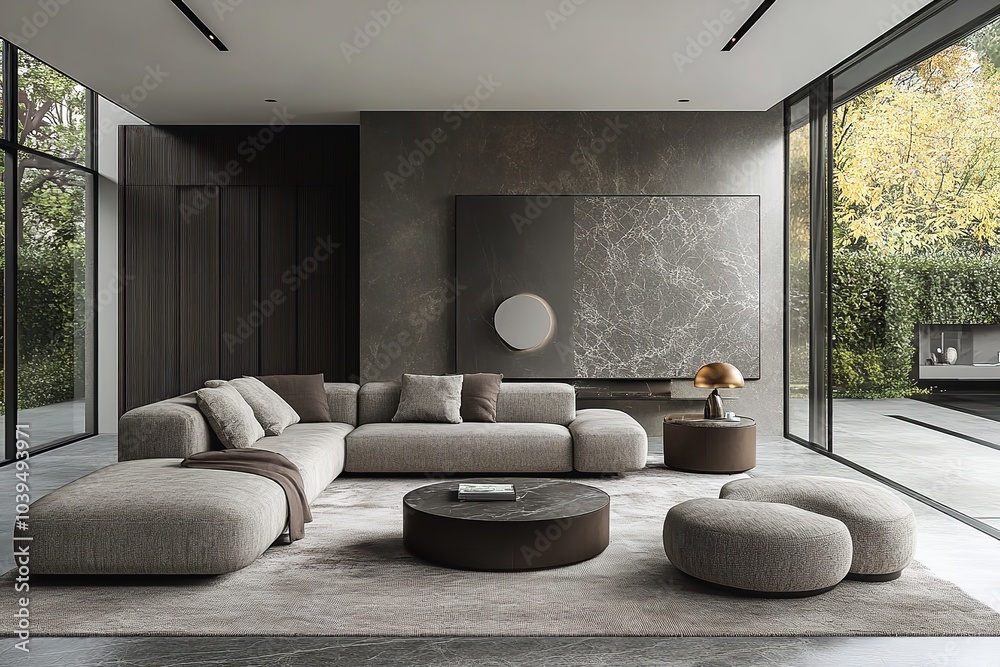 Contemporary Living Room Featuring a Min Contemporary Living Room Featuring a Min
