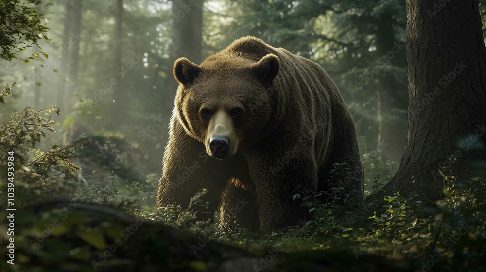 Big brown bear in a forest
Big brown bear in a forest
