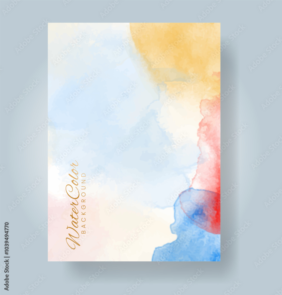 Naklejka premium Cards with abstract watercolor background. Design for your cover, date, postcard, banner, logo.