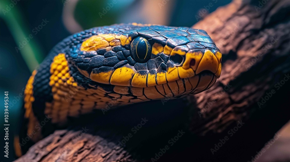 Fototapeta premium Viper snake closeup face 