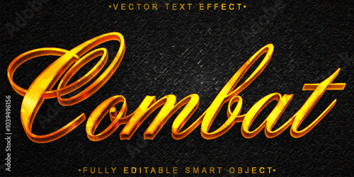 Dark Orange Worn Combat Vector Fully Editable Smart Object Text Effect