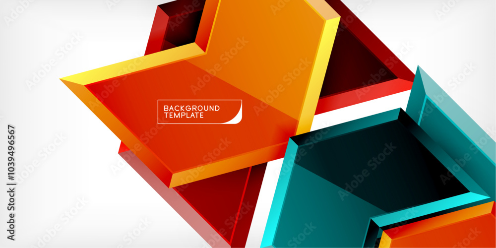 Vector 3d arrow techno design template Vector 3d arrow techno design template