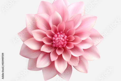 Petal Perfection: 3D Pink Flower on a Transparent Canvas, generative ai