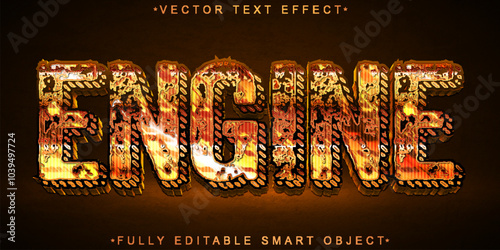 Engine Vector Fully Editable Smart Object Text Effect