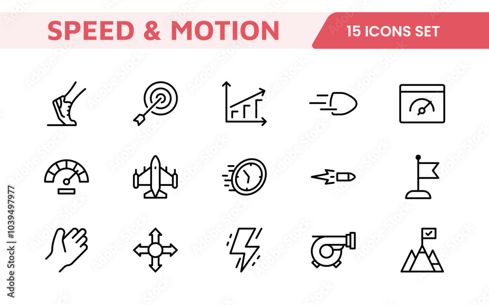 Running & Speed Icon Set. Dynamic icons capturing the essence of motion, sprinting, and velocity for fitness apps, sports branding, and training materials. Running & Speed Icon Set. Dynamic icons capturing the essence of motion, sprinting, and velocity for fitness apps, sports branding, and training materials.