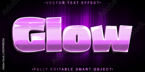Purple Pink Shiny Luxury Glow Vector Fully Editable Smart Object Text Effect