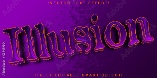 Purple Hypnotic Illusion Blur Vector Fully Editable Smart Object Text Effect