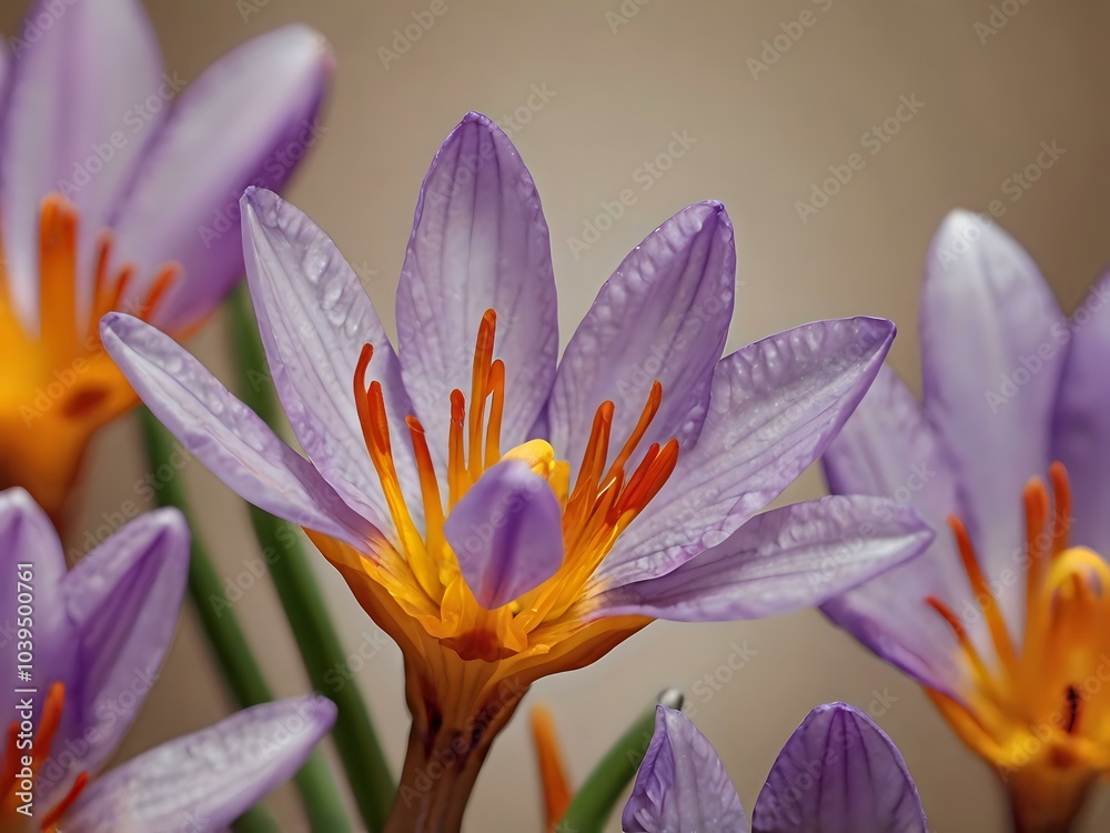 Saffron flower photographed in the garden in the house during the day with good lighting. beautiful purple flowers Saffron flower photographed in the garden in the house during the day with good lighting. beautiful purple flowers