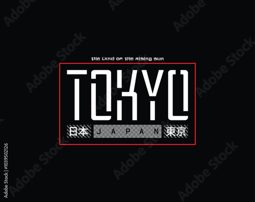Tokyo city japan typography t shirt design, graphic illustration for print brand apparel