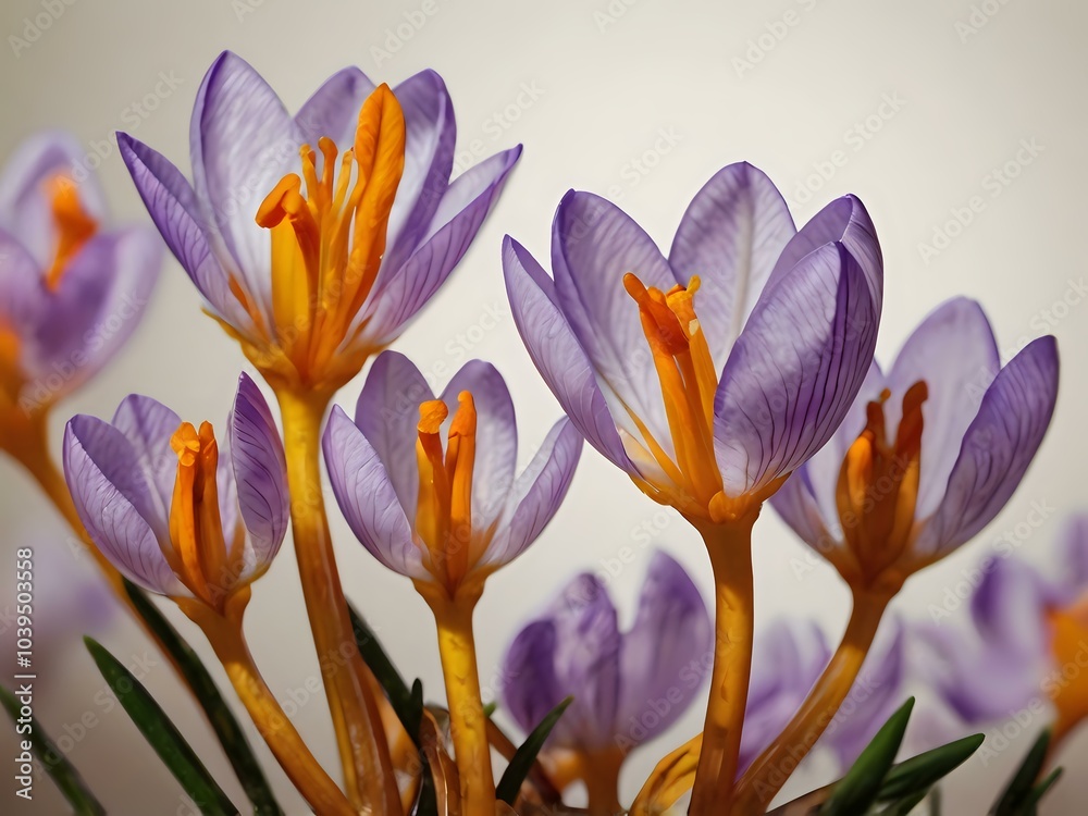 Fototapeta premium Saffron flower photographed in the garden in the house during the day with good lighting. beautiful purple flowers
