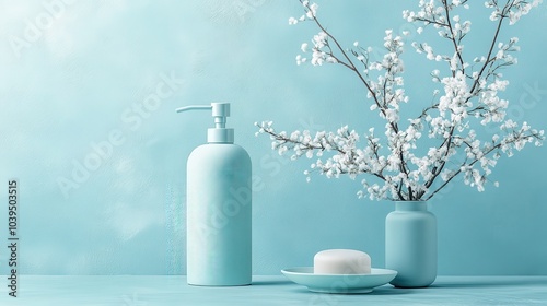 Elegant Minimalist Decor with Soft Blue Tones