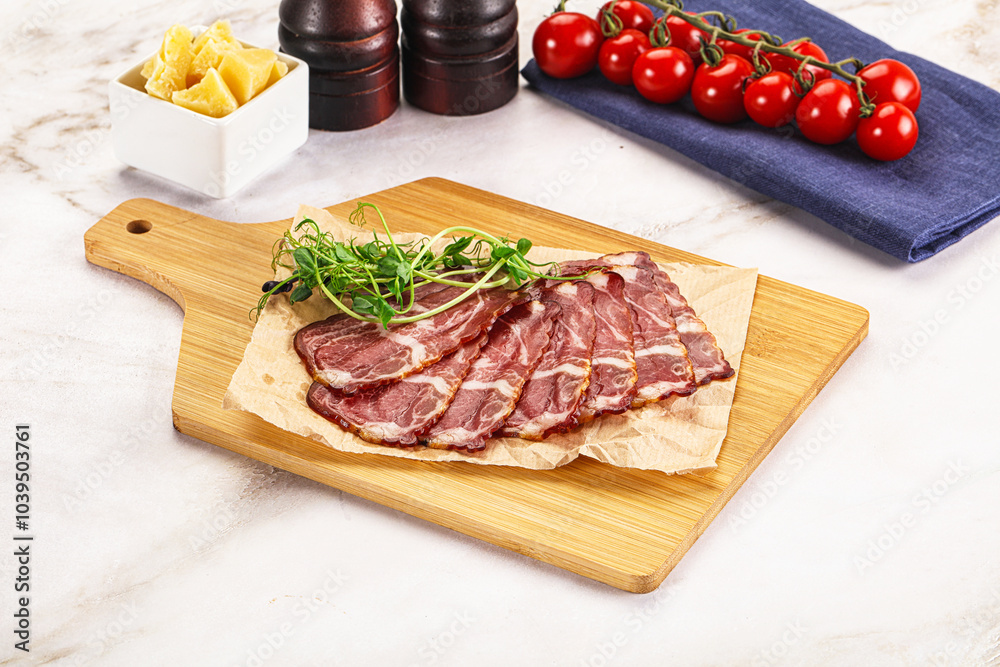 Italian pork sausage - prosciutto crudo Italian pork sausage - prosciutto crudo