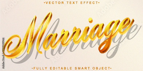 Golden Marriage Vector Fully Editable Smart Object Text Effect