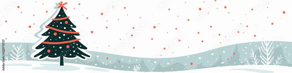 Obraz premium Christmas tree on white background illustration.