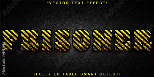 Yellow Prisoner Vector Fully Editable Smart Object Text Effect