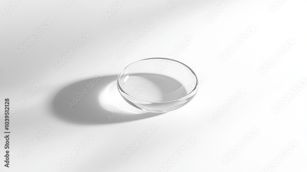 Transparent contact lens in a minimalistic setting Transparent contact lens in a minimalistic setting
