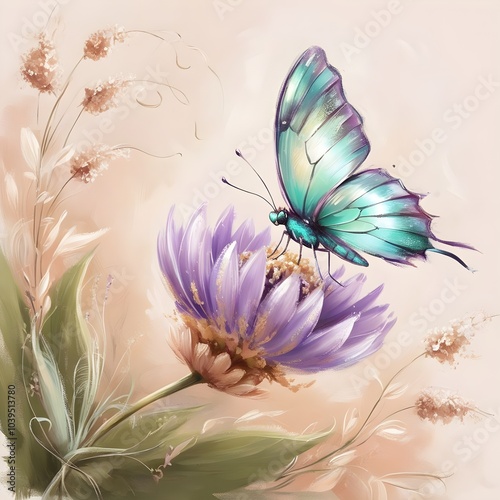 butterfly and flowers