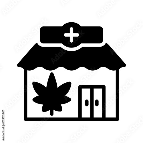 Vector solid black icon for Dispensary