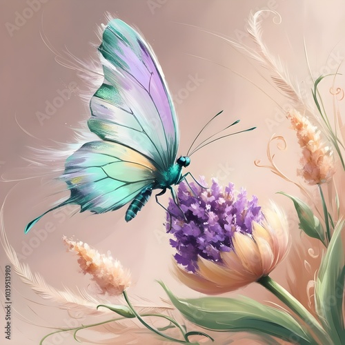 butterfly and flowers