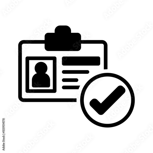 Vector solid black icon for Permit